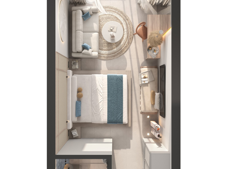 Планировка апартаментов Standard 38 м²