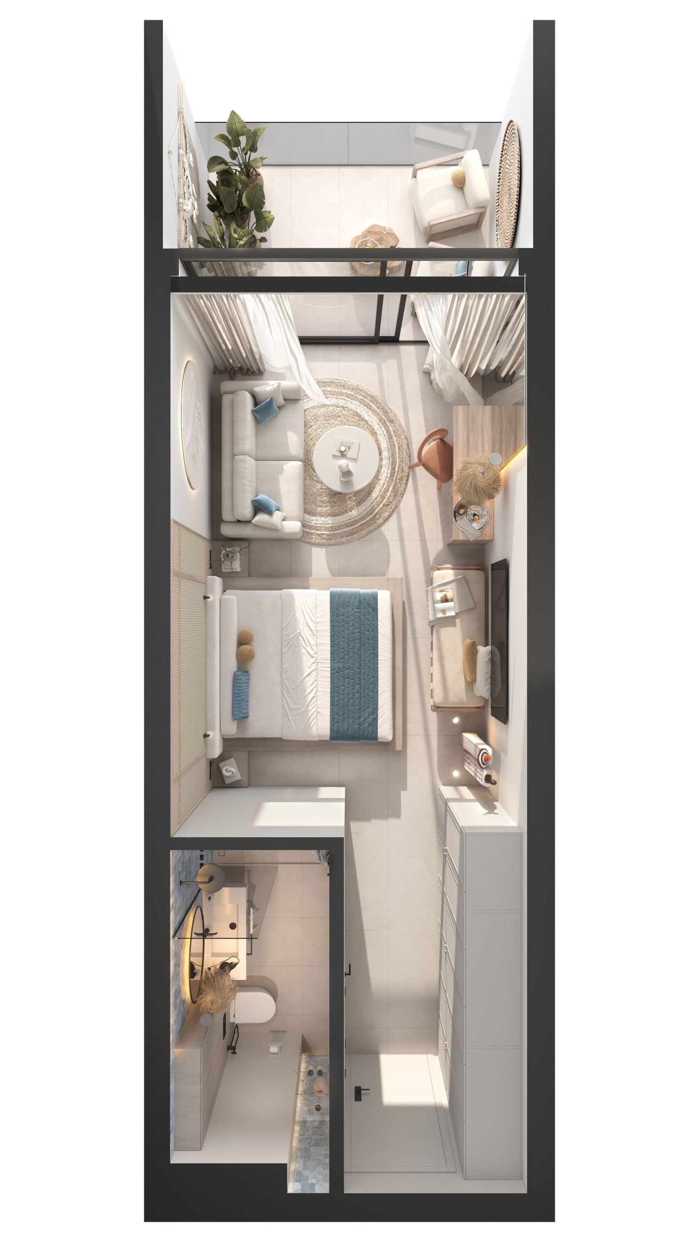 Планировка апартаментов Standard 38 м²